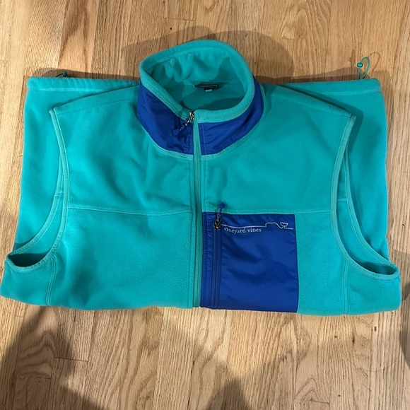 Vineyard Vines Mens Vest Fleece Full Zip Pockets Blue Size Xl - Picture 4 of 9
